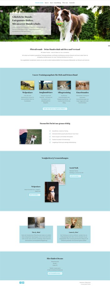 Webdesign für eine fiktive Hundeschule