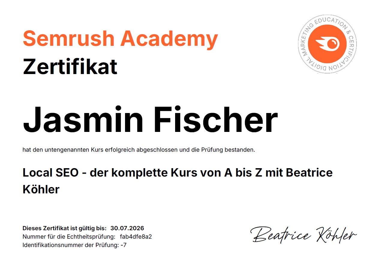 Zertifikat Weiterbildung im E-Mail-Marketing