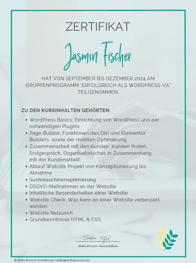 Zertifikat Weiterbildung im E-Mail-Marketing